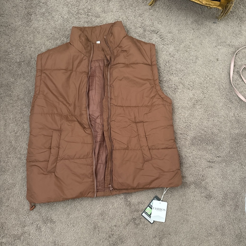 Women's Brown Puffer Vest